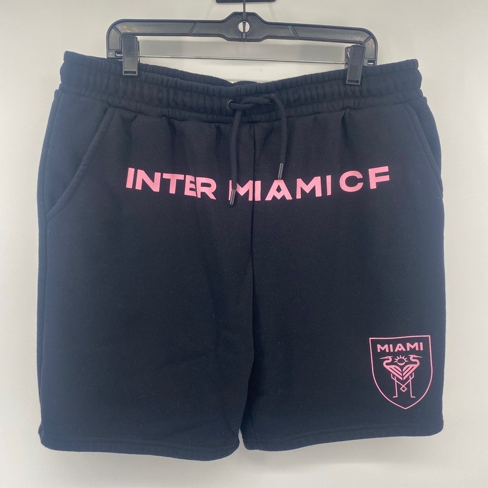 Primark Inter Miami CF Shorts Mens XL Black Pink MLS Soccer Fleece Sweat‎ Shorts